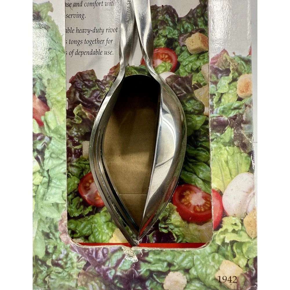 Norpro 1942 Stainless Steel Deluxe Salad Tongs Serving Utensil NIB‎ 10.25